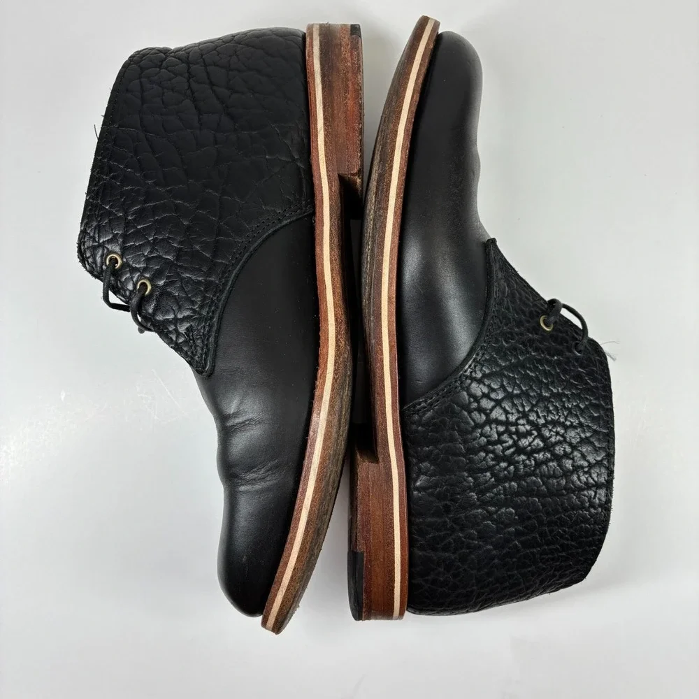 HELM Boots The Pete Men's US 8.5D Black Leather Chukka Casual Dress Boots H0039